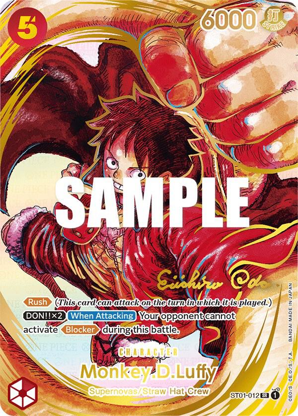 Monkey.D.Luffy (012) (Alternate Art) (Gold-Stamped Signature) - Super Rare - One Piece Card Game