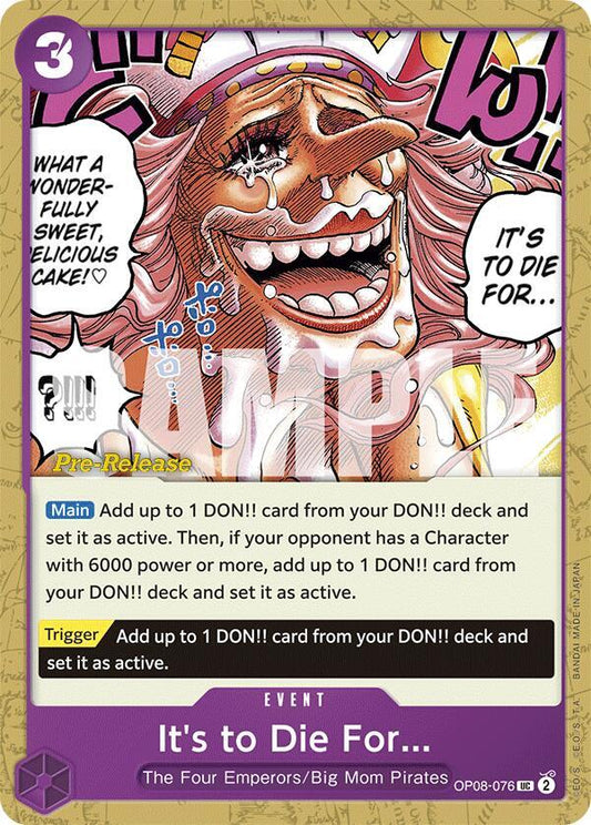 It's to Die For (Uncommon) - One Piece TCG