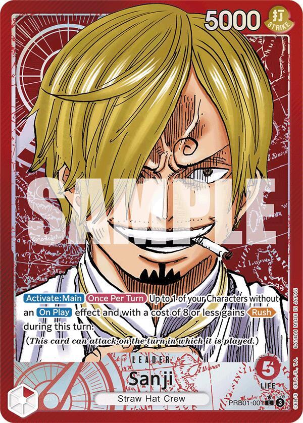 Sanji (PRB01-001) (Alternate Art) - Leader - One Piece Card Game