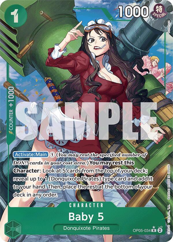 Baby 5 (OP05-034) (Alternate Art) - Rare - One Piece Card Game