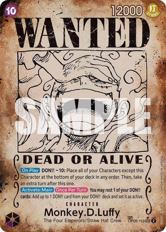 Monkey.D.Luffy (Wanted Poster) - Secret Rare - One Piece Card Game