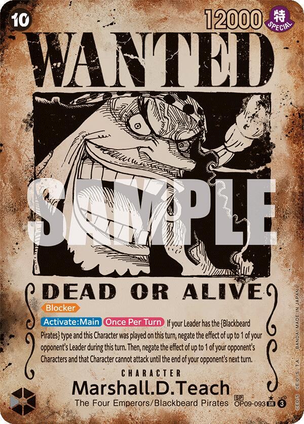 Marshall.D.Teach (093) (Wanted Poster) - Super Rare - One Piece Card Game