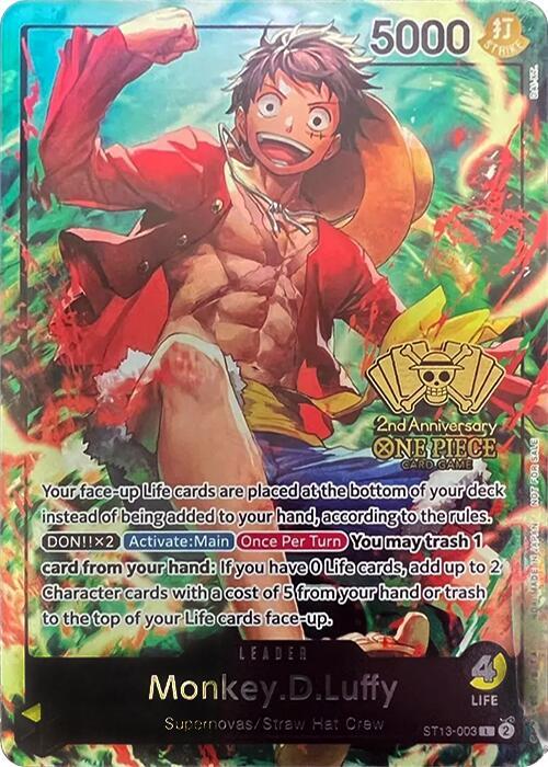 Monkey.D.Luffy (2nd Anniversary Tournament) - Leader - One Piece Card Game